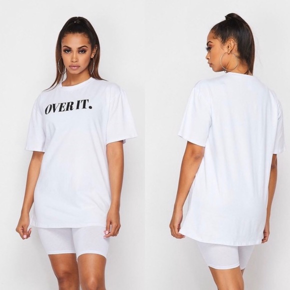 ‼️ Sage OVER IT Oversized T-Shirt Biker Shorts Set - Picture 2 of 6